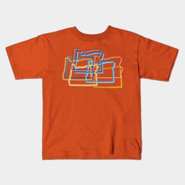 oregon blur Kids T-Shirt by LeapDaze